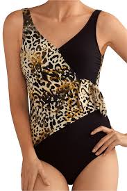 Costum de baie postmastectomie Nauru OP, animal print - imagine 2